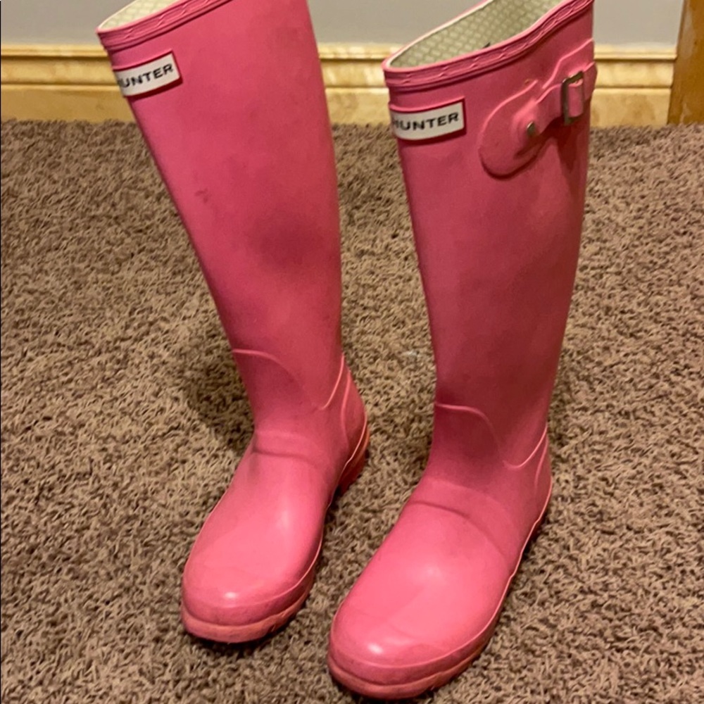 Pink Hunter rain boots